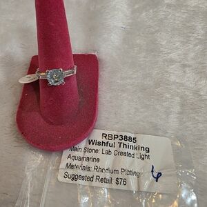 Wishful Thinking Silver Ring with Light Aquamarine